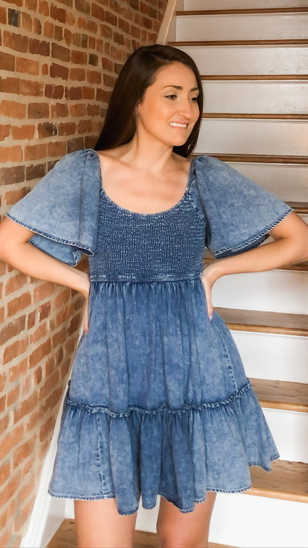 Chelsea Chambray Mini Dress Chelsea Chambray Mini Dress