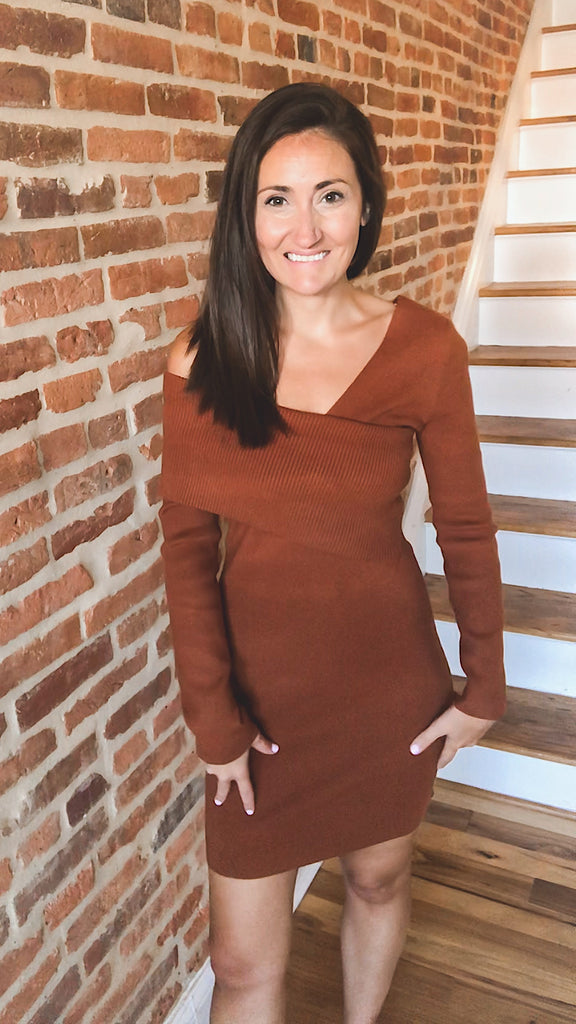 Arizona Asymmetric Knit Sweater Dress Wave and Rose Arizona Asymmetric Knit Sweater Dress Wave and Rose