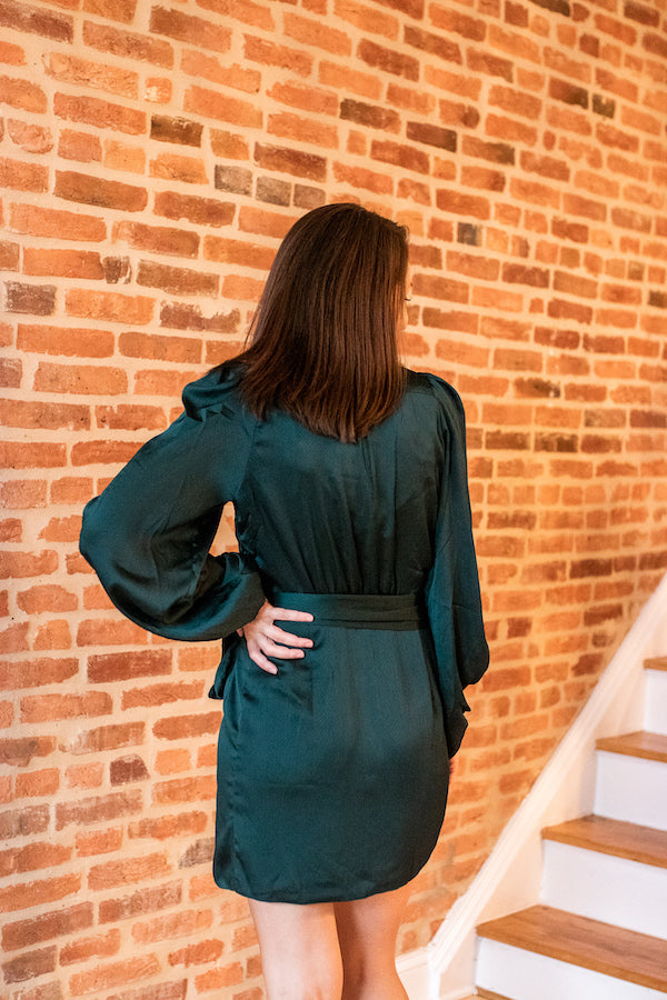 Sharlie Green Pin Dot Wrap Dress – Wave and Rose